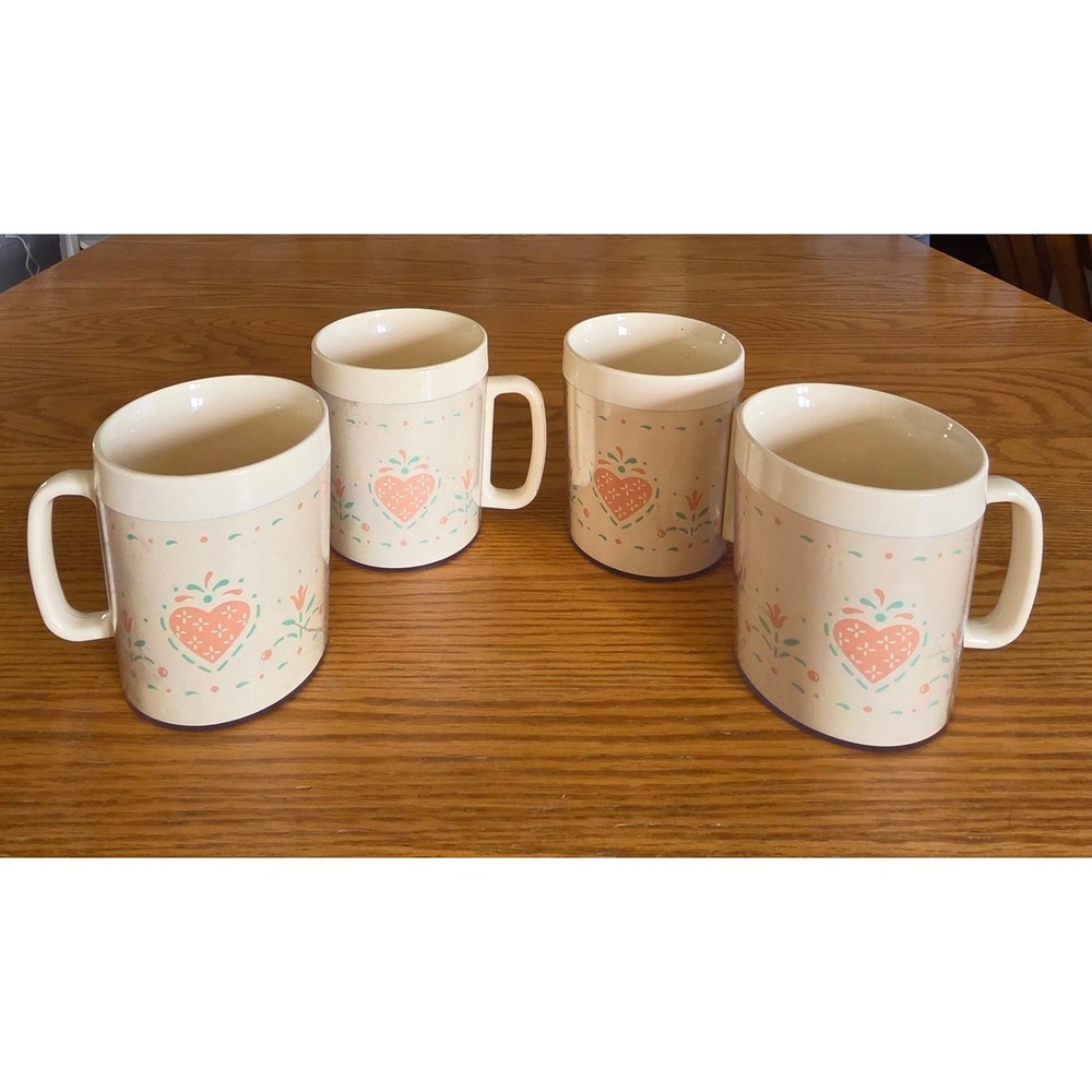 Corelle Coordinates Forever Yours Royal Crest Thermal Mugs Vintage Set Of 4